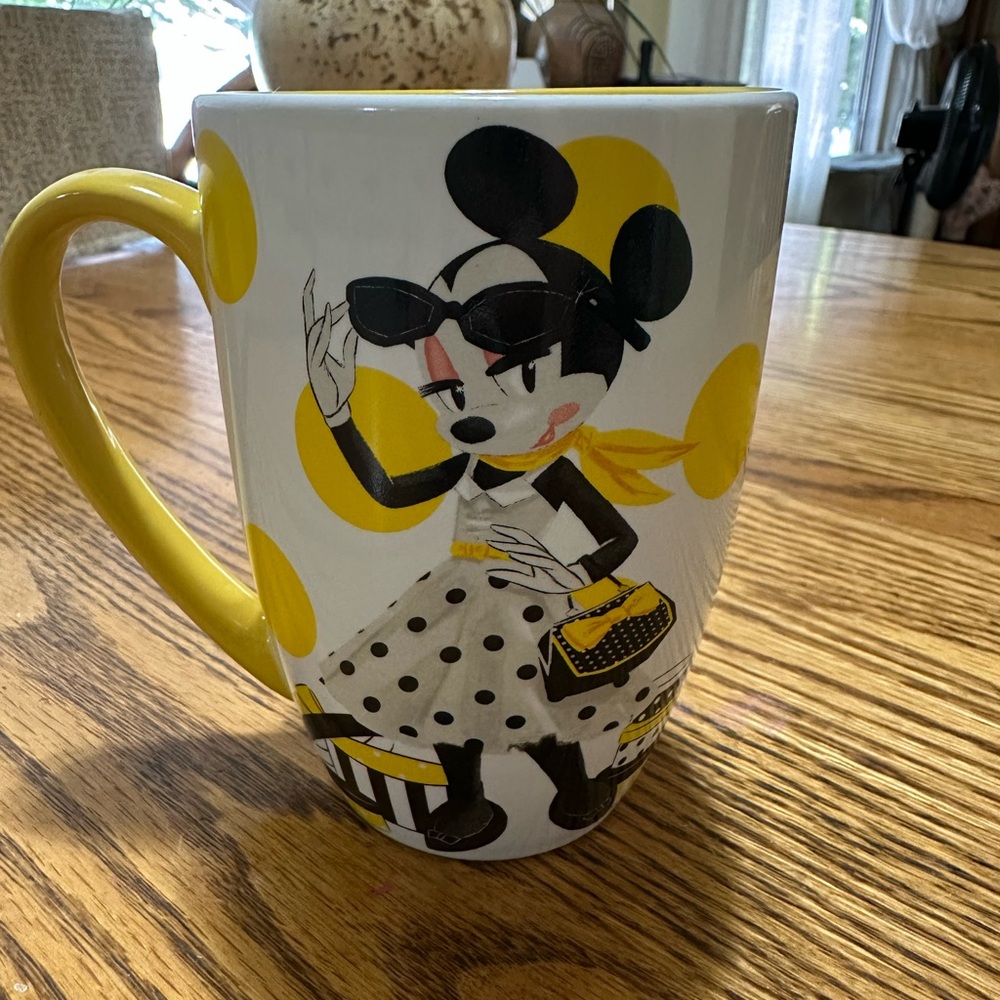 Disney Minnie Mouse Polka Dot Yellow and Black Mug